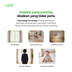 Fitur deteksi cerdas AI Rabit PTZ X yang mampu mengidentifikasi dan membedakan pergerakan tidak penting dan pergerakan manusia,