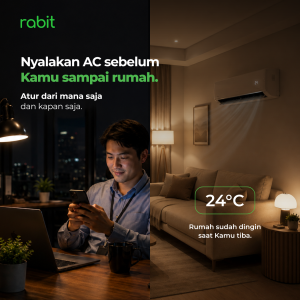 Universal IR Remote Control (WiFi) 18 Pria menyalakan AC ruangan hingga suhu 24 derajat Celsius dari jarak jauh lewat smartphone sebelum sampai rumah