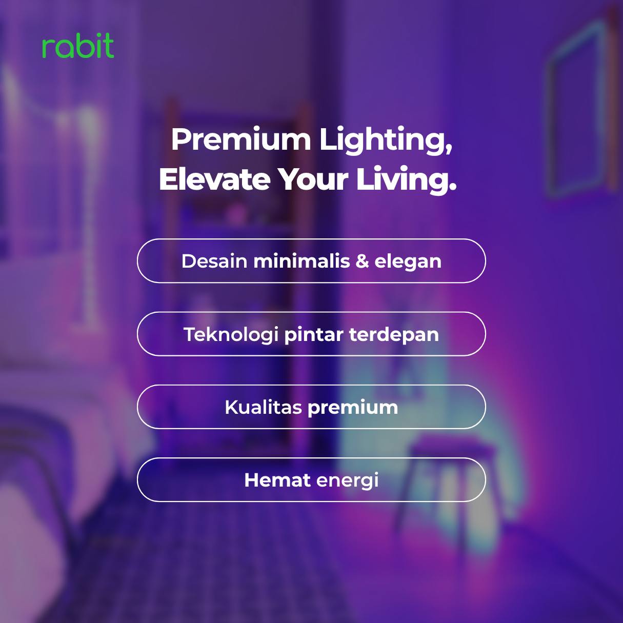 Smart Light Downlight Slim 18W Bluetooth 13 Keunggulan Rabit smart downlight berdesain minimalis, pintar, berkualitas premium, dan hemat energi.