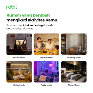 Smart Light Downlight Slim 18W Bluetooth 19 berbagai mode pencahayaan smart downlight Rabit untuk aktivitas rumah