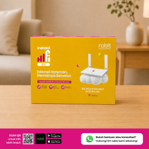 RABIT CPE XR Modem WiFi Router 4G LTE Indosat HiFi Air - WiFi 6 25 Kemasan modem Rabit Indosat HiFi Air 4G Home Modem WiFi Router warna kuning