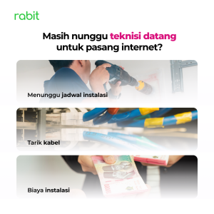 RABIT CPE XR Modem WiFi Router 4G LTE Indosat HiFi Air - WiFi 6 16 Ilustrasi masalah pemasangan internet kabel konvensional yang membutuhkan teknisi, tarik kabel, dan biaya instalasi.