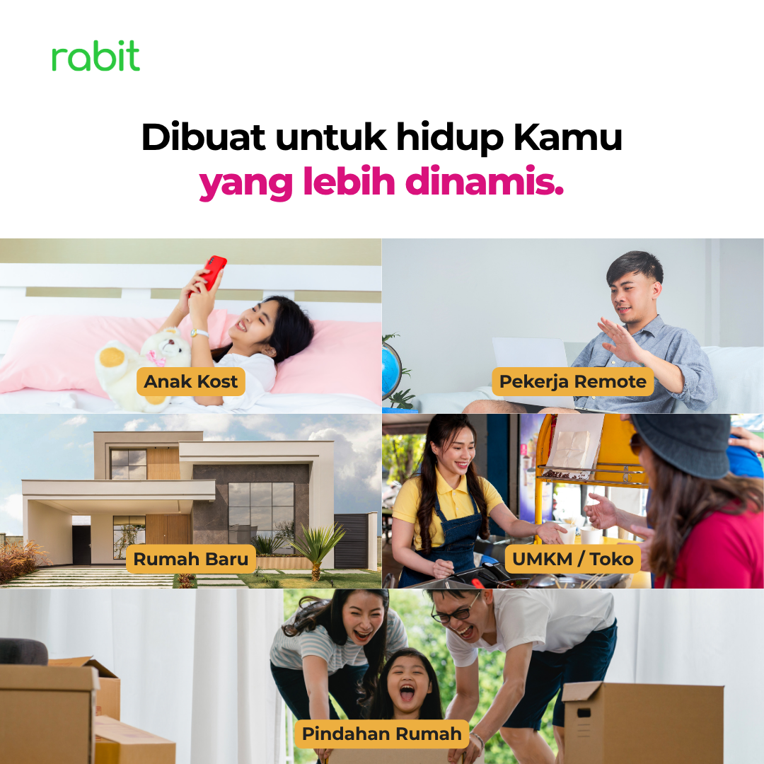 RABIT CPE XR Modem WiFi Router 4G LTE Indosat HiFi Air - WiFi 6 10 Rekomendasi penggunaan Modem Rabit CPE-XR untuk anak kost, pekerja remote, rumah baru, UMKM, dan pindahan rumah