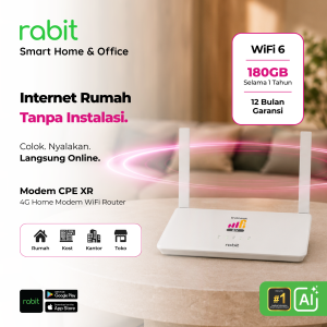 RABIT CPE XR Modem WiFi Router 4G LTE Indosat HiFi Air - WiFi 6 15 RABIT CPE XR Modem Wifi Router 4G LTE Indosat Hifi Air - Router Wifi 6 USB Type C Sim Card Free Kuota 180GB setahun